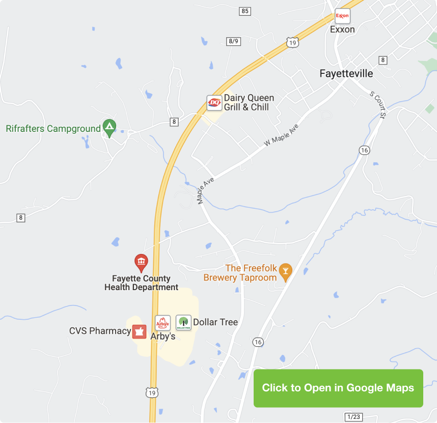 Fayette County Health Department Map