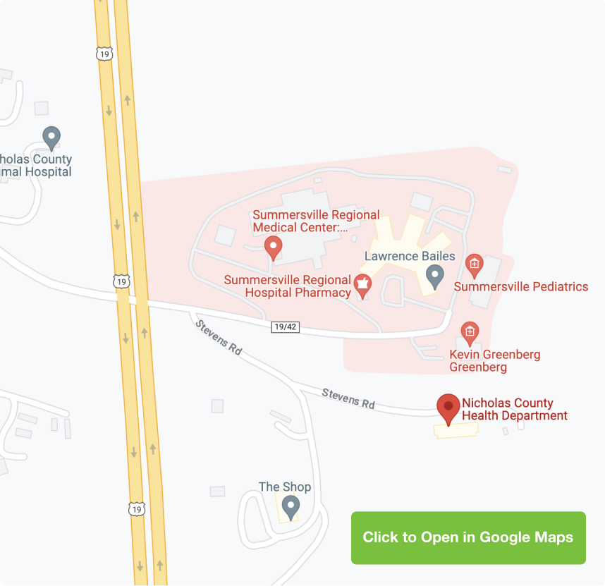 Nicholas County Health Department Map