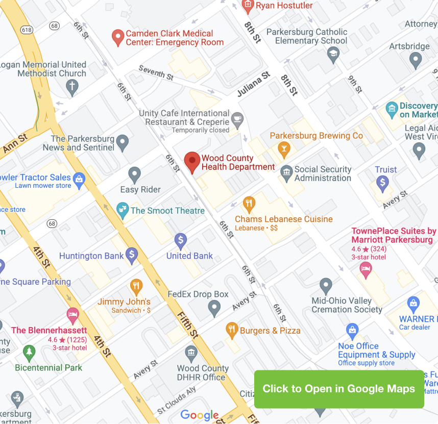 Wood County Health Department Map